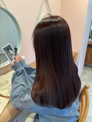 ロング カラー パーマ ヘアアレンジ REONA🪽✨薬院 レイヤーカット🫧のヘアスタイル