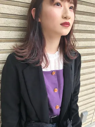 セミロング カラー Pia ツボイ ケイタのヘアスタイル