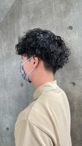パーマ メンズ もりたみかこ 美容師お休み中のヘアスタイル