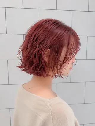 ショート パーマ 🍒暖色ボブ/パーマ /りゅうき🍒のヘアスタイル