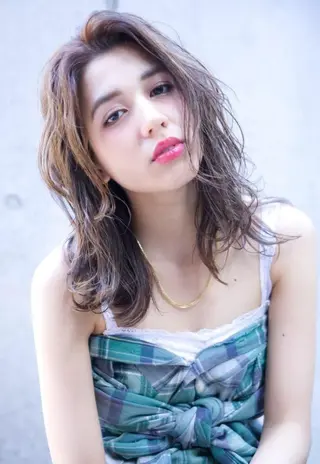ミディアム カラー パーマ ヘアアレンジ レイヤーカット/艶髪 🎀笠原 優花🎀のヘアスタイル