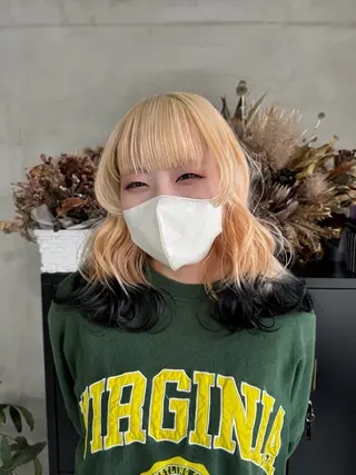 セミロング カラー lit 松井乃愛のヘアスタイル