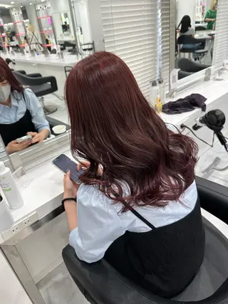 ミディアム カラー ヘアアレンジ ブリーチなしトレンド SHUSAKUのヘアスタイル