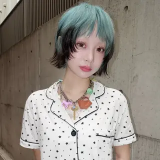 ショート カラー ヘアアレンジ MIYU/ケアブリ ーチカラー／デザインのヘアスタイル