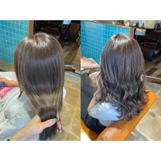 カラー 🩵盛れる顔周り/ 艶カラーemi🩵のヘアスタイル