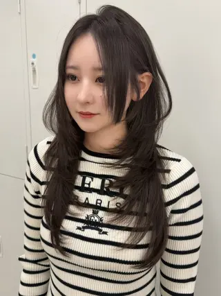 ロング カラー リコ 渋谷 ハッシュカットのヘアスタイル