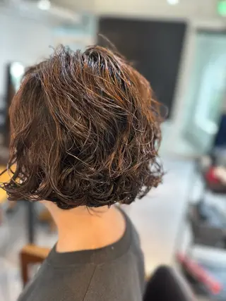 ショート パーマ ヘアアレンジ マンツーマンサロン 髪質改善⭐︎代官山のヘアスタイル