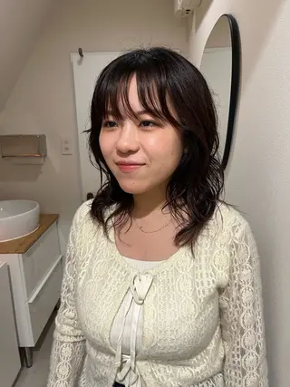 ミディアム パーマ nishi fuyumiのヘアスタイル