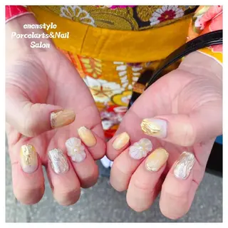 ミディアム ネイル 🐾enen style 🐾のネイルデザイン