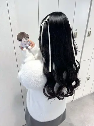 ロング ヘアアレンジ 無料カットモデル💞 ピンク💞みどりのヘアスタイル