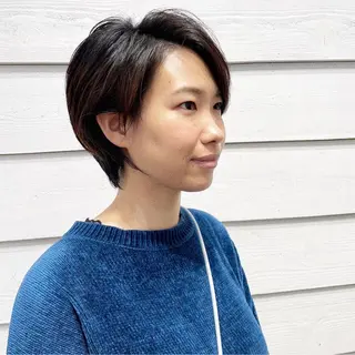 ショート カラー 👑銀座ショート/ 絶壁補正/金子涼👑のヘアスタイル