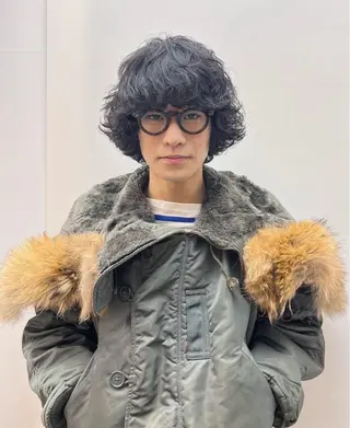 ミディアム パーマ メンズ 鈴木 隼人のヘアスタイル