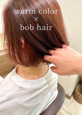 ミディアム カラー ショートヘアカラー 山本のヘアスタイル
