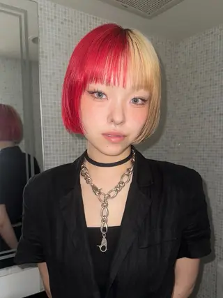 ショート カラー ヘアアレンジ minto/ パーマモデル募集中のヘアスタイル