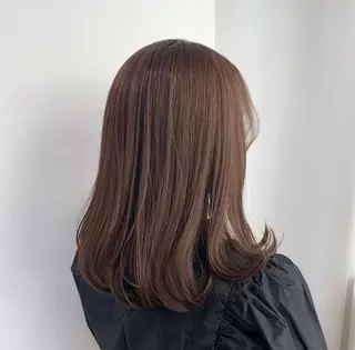ミディアム カラー パーマ ヘアアレンジ まろやかベージュ/ JOのヘアスタイル