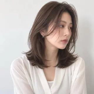 ミディアム 銀座/モテ🤍垢抜け レイヤー/ナナコのヘアスタイル