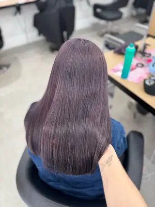 セミロング カラー ヘアアレンジ 🤍淡色ピンク&ラベ ンダーYUKI🤍のヘアスタイル