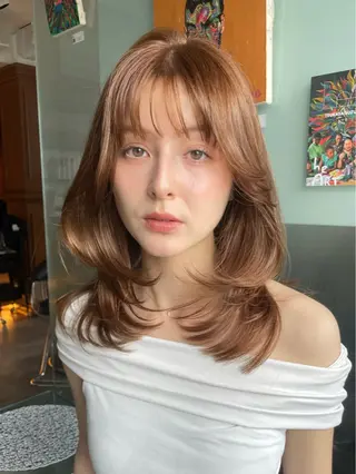 ミディアム 骨格補正 レイヤー🌸さくらのヘアスタイル