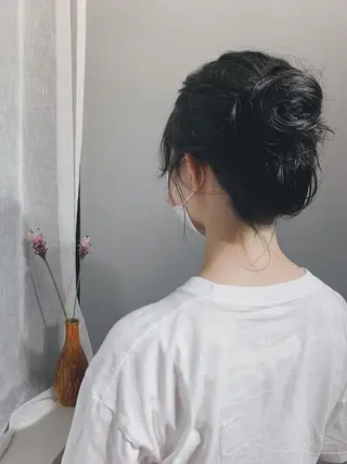 セミロング カラー ヘアアレンジ ボブパーマコテ巻き風 パーマNo1深江秀平のヘアスタイル