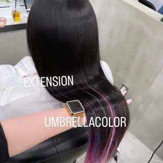 ロング カラー エクステ🩵ブリーチ 韓国ヘア🩵KAEのヘアスタイル