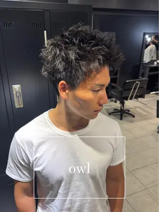 ショート パーマ ヘアアレンジ メンズ メンズ専門 美容師✨ アメ村 堀江颯瑛のヘアスタイル