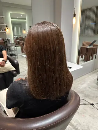 ミディアム カラー 髪質改善ストレート 中林優太のヘアスタイル