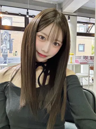 ロング カラー ヘアアレンジ 髪質改善/レイヤー 縮毛矯正/ケラチン耀のヘアスタイル