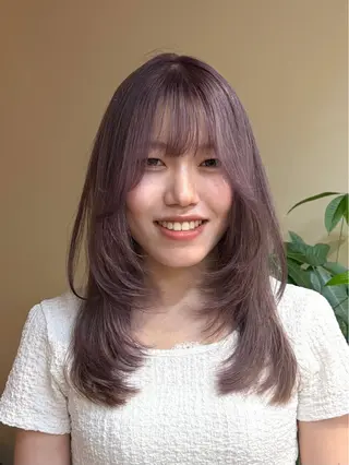 セミロング カラー sana/レイヤー /ボブ/透明感カラーのヘアスタイル