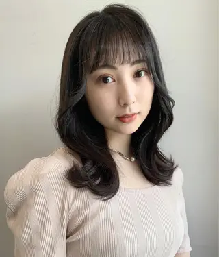 ミディアム カラー 透明感カラー✂︎ /縮毛矯正/YUKAのヘアスタイル