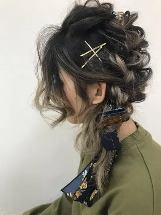 セミロング カラー パーマ ヘアアレンジ メンズ キッズ ネイル マツエク・マツパ Lien 深井店のヘアスタイル