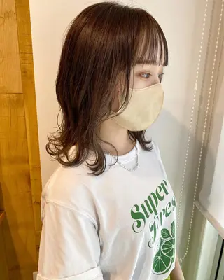 ミディアム カラー レイヤー/大人ボブ| ワタナベ リョウカのヘアスタイル