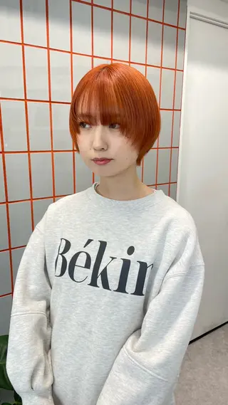 ショート カラー 💍モテる艶髪 透明感カラー💖のヘアスタイル