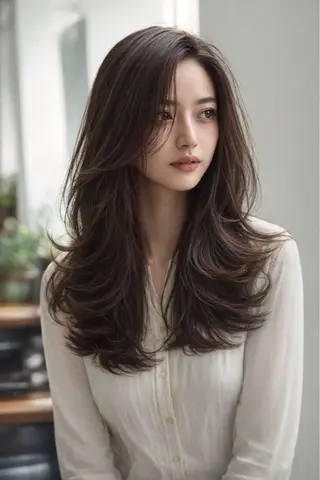 ロング カラー 🍒モテ暖色カラー × うる艶✧ ゆなのヘアスタイル