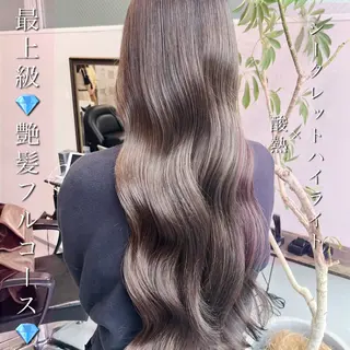 ロング カラー 美髪矯正/シークレッ トハイライト🤍りさのヘアスタイル