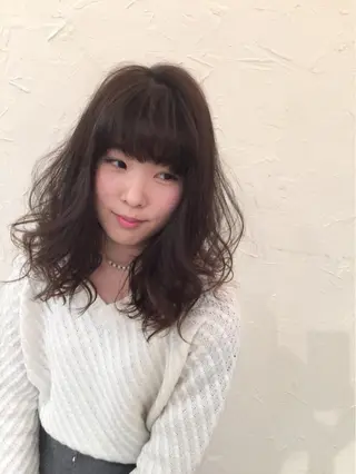 ショート ミディアム セミロング ロング カラー パーマ 👑圧倒的カラー👑 佐々木祐希のヘアスタイル