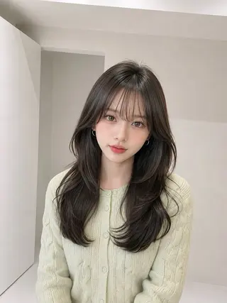 セミロング レイヤーカット⭐️ ハッシュカット特化のヘアスタイル