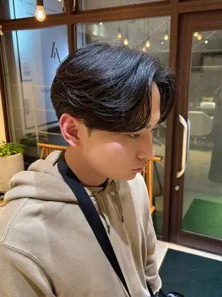 ショート パーマ メンズ カルマパーマ韓国ヘア shiryuのヘアスタイル