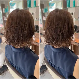 ショート パーマ 全席個室 暖色カラー Zina松園優香🌸のヘアスタイル