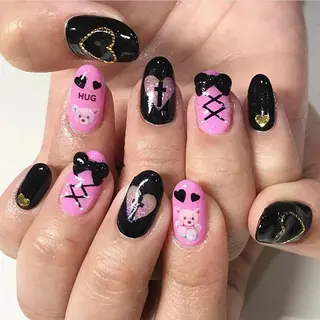 ネイル 渋谷／チップ長さ出し 👑アプレgel-xのネイルデザイン