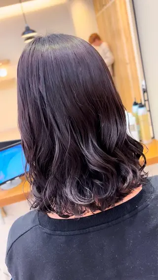 ミディアム パーマ コテ巻き風パーマ✨ かつみのヘアスタイル