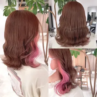 ミディアム カラー 渋谷:インナーカラー /🍒エリカ🍒のヘアスタイル