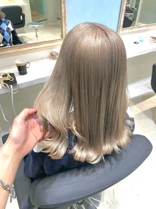 セミロング カラー ダブルカラー/透明感 カラー/kazusaのヘアスタイル