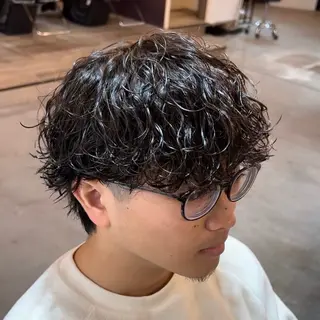 ミディアム パーマ センターパート職人 店長/TSUBASAのヘアスタイル