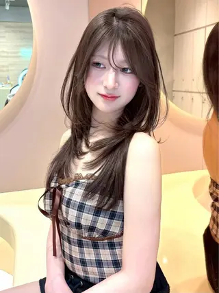 ロング ヘアアレンジ 大宮ブリーチ縮毛⭕️ 暗髪レイヤーしょうまのヘアスタイル