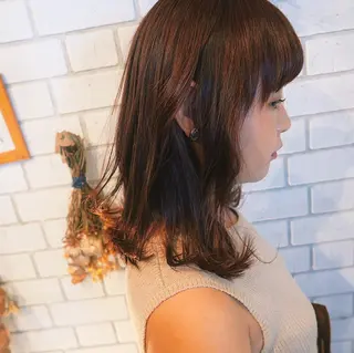 セミロング カラー 中川 竜誠のヘアスタイル