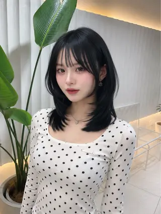 ミディアム カラー ラベンダー💜グレー 🩶ミント💚のヘアスタイル
