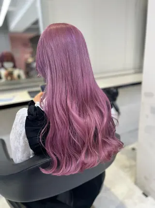 セミロング カラー ヘアアレンジ 💕上野美容師☁ ブリーチ💖サワのヘアスタイル