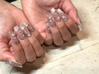 ネイル 韓国/ワンホン/長さ 出しつけ放題🎀のネイルデザイン