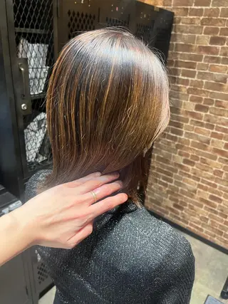 ミディアム カラー パーマ ヘアアレンジ メンズ キッズ ネイル マツエク・マツパ アイブロウ 久木原 ゆりのヘアスタイル