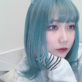 ミディアム カラー HIDE 矯正のヘアスタイル